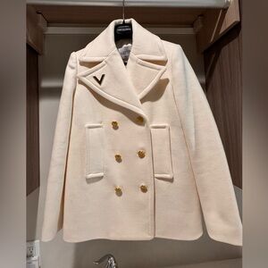 Valentino Women's Pea Coat with Gold Buttons